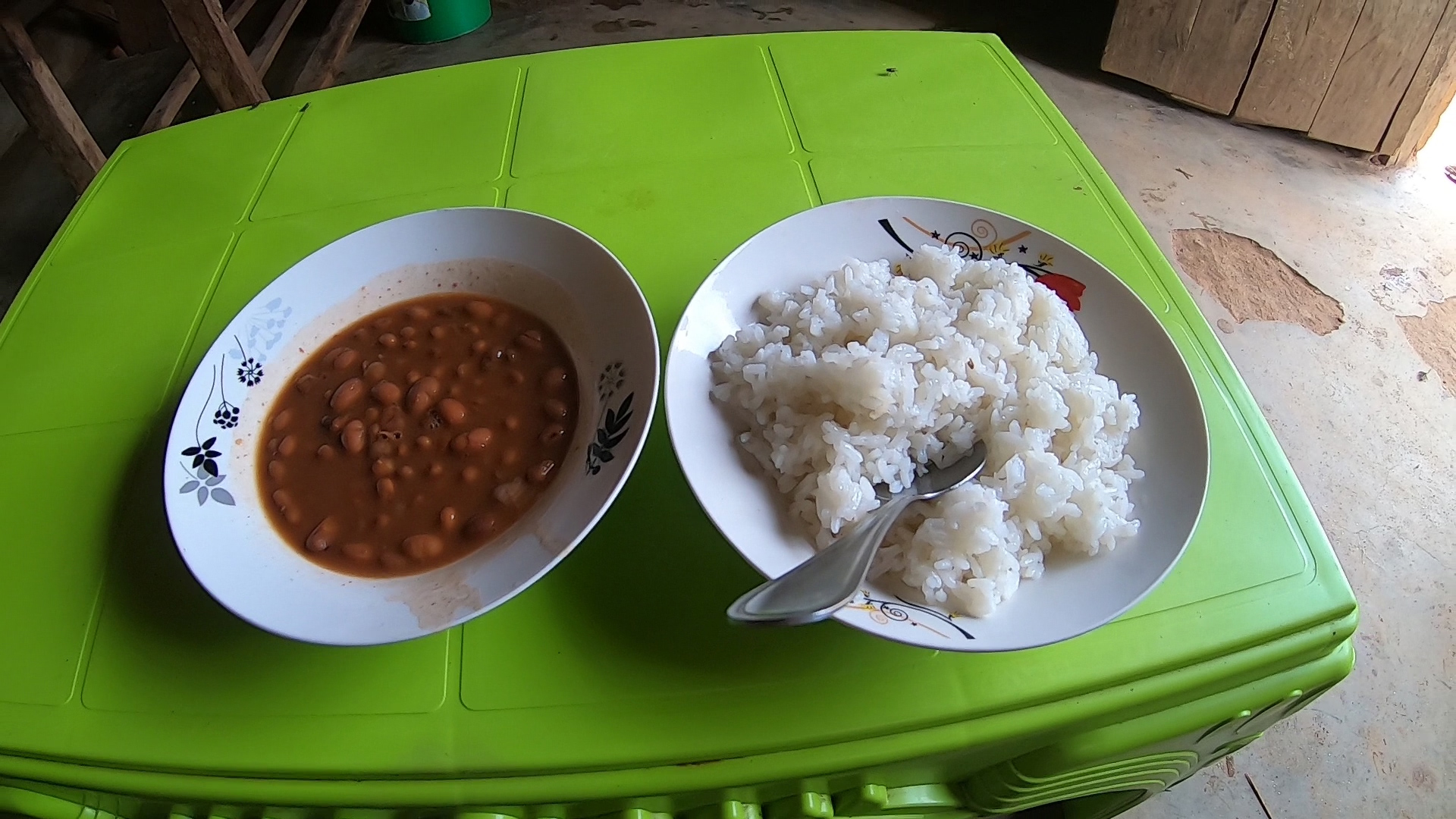 白米と煮た豆
